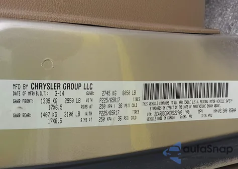 2014 Dodge Grand Caravan Sxt from USA, damaged, VIN 2C4RDGCGXER322705